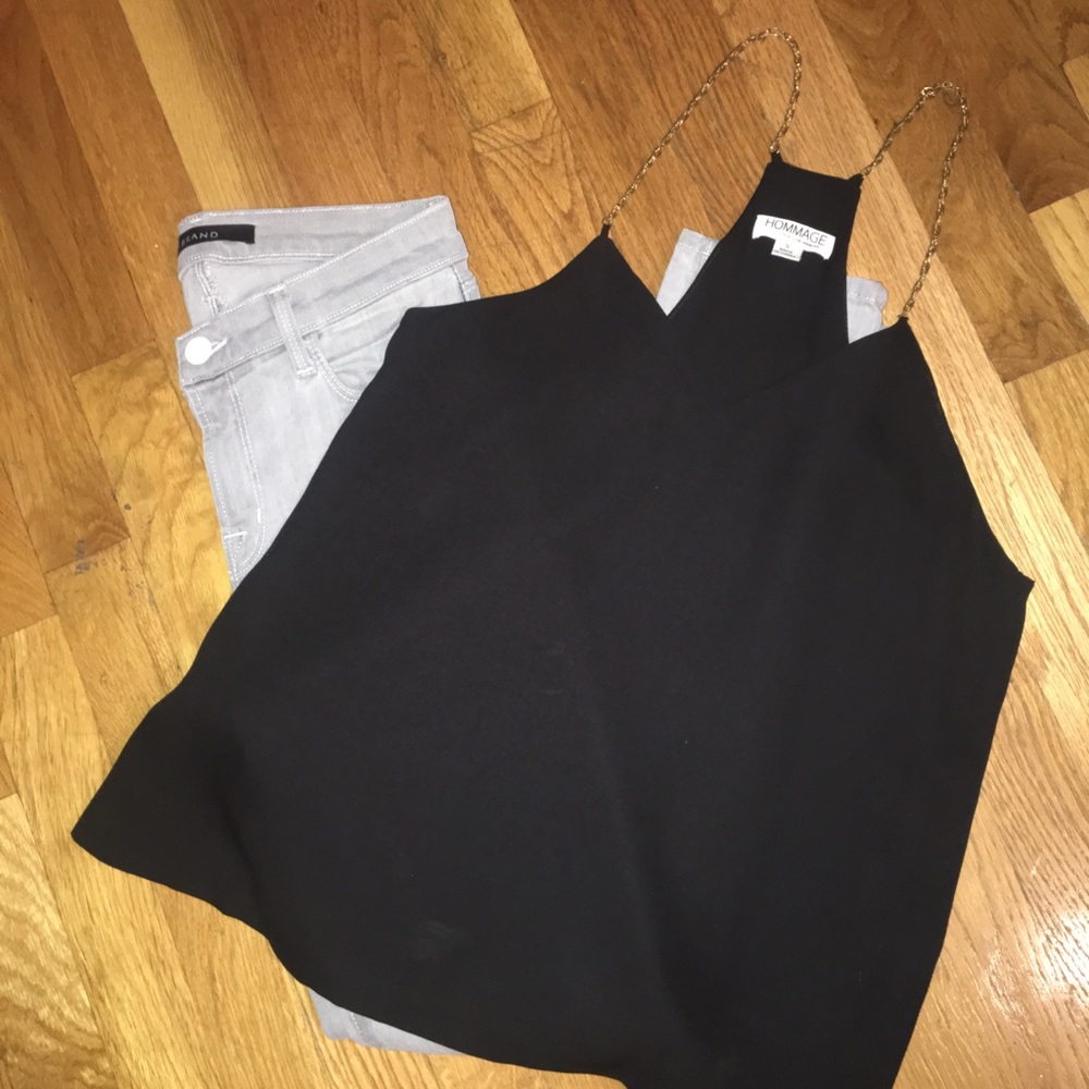 Racer back black tank top